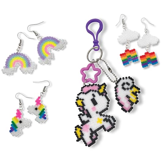 Small World Toys Iron Beads Unicorn Earrings & Key Chain Kit